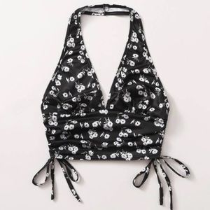 ROMWE FLORAL CROP, MEDIUM NECK TIE